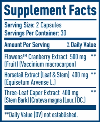 NativePath Bladder Health Supplement Facts